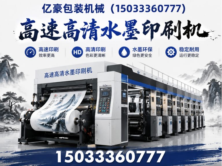 泊头市高速高清水墨印刷机展示图